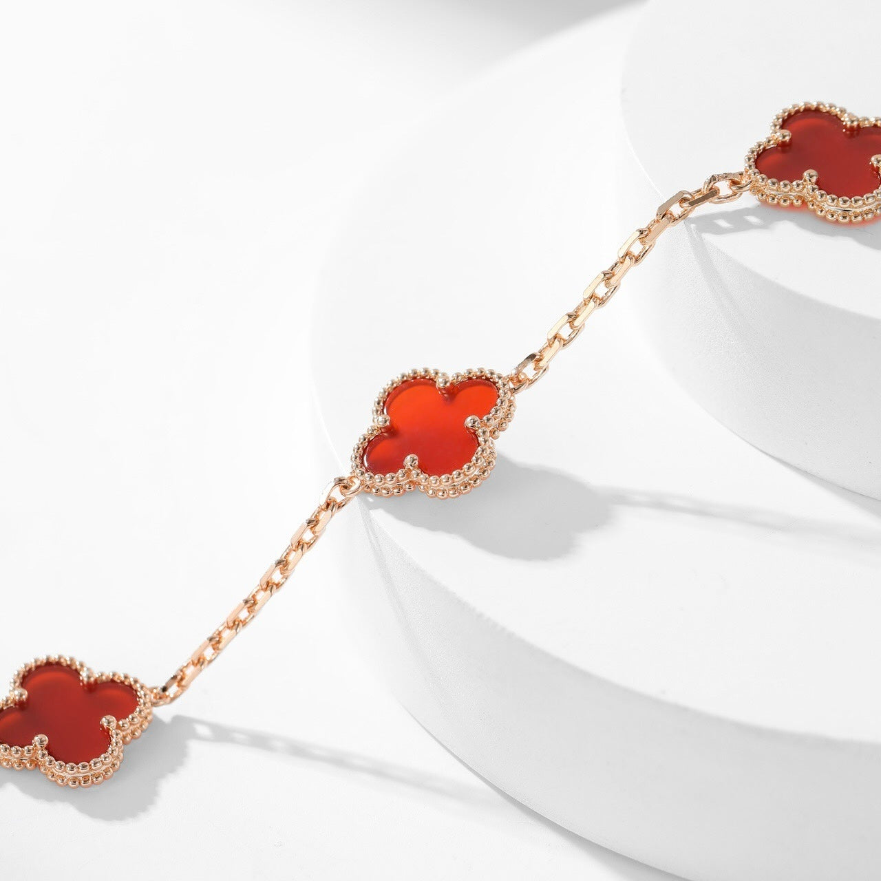 [Lumi Jewels]CLOVERS THE  10-MOTIFS CARNELIAN NECKLACE