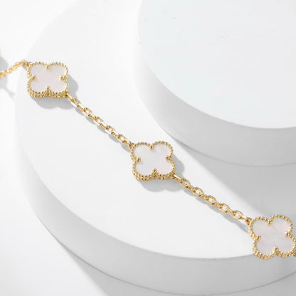 [Lumi Jewels]CLOVERS THE 10-MOTIFS WHITE MOTHER OF PEARL NECKLACE