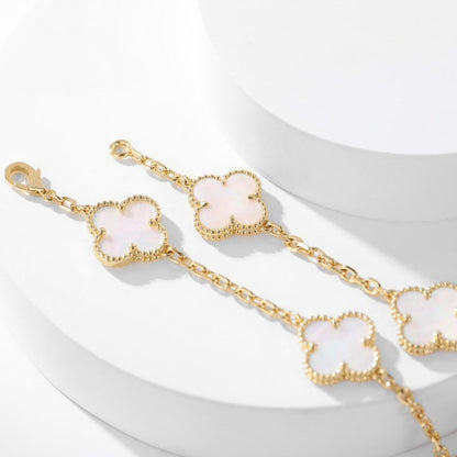 [Lumi Jewels]CLOVERS THE 10-MOTIFS WHITE MOTHER OF PEARL NECKLACE