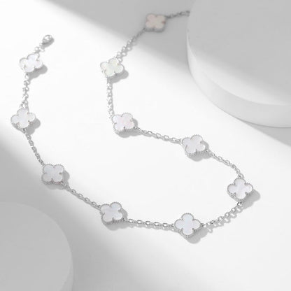 [Lumi Jewels]CLOVERS THE 10-MOTIFS WHITE MOTHER OF PEARL NECKLACE