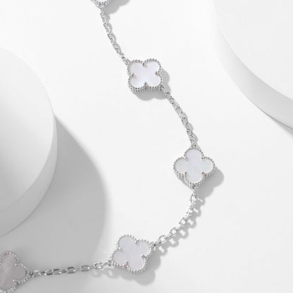 [Lumi Jewels]CLOVERS THE 10-MOTIFS WHITE MOTHER OF PEARL NECKLACE