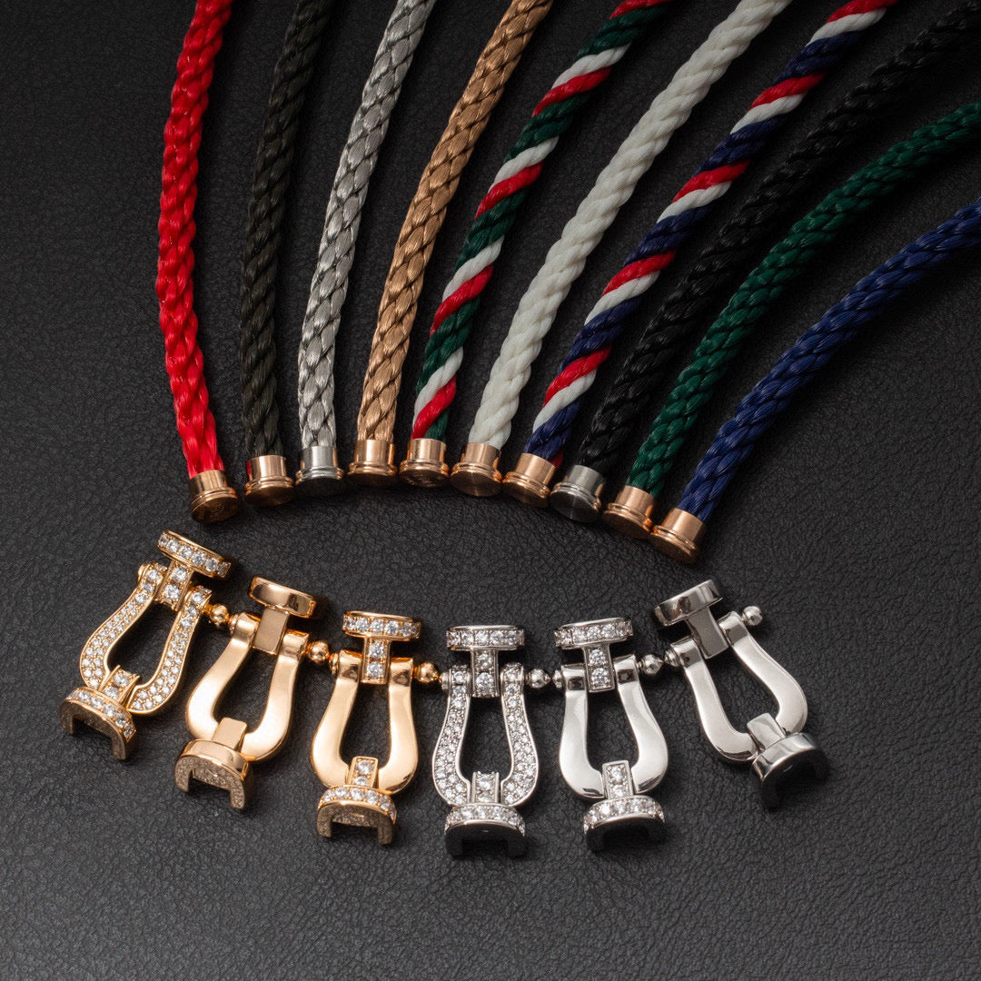 [Lumi Jewels]FORCE LARGE HORSESHOE FULL DIAMOND BRACELET SILVER