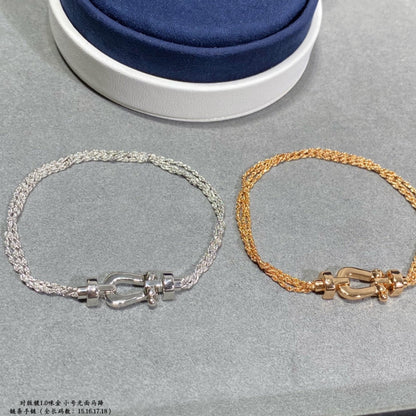 [Lumi Jewels]BRACELET CORDE CHAÎNE EN DIAMANT PETIT FER À CHEVAL FORCE