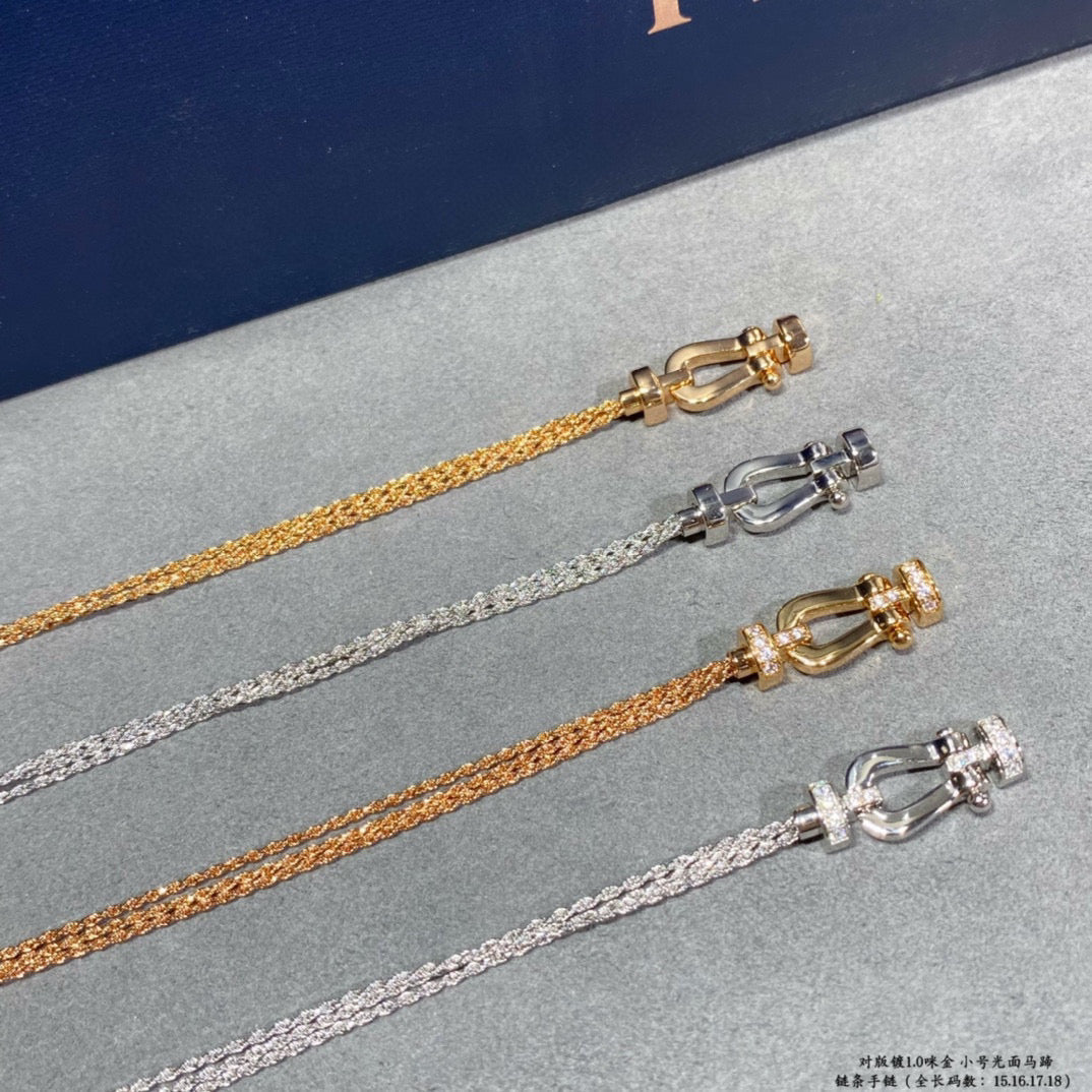 [Lumi Jewels]BRACELET CORDE CHAÎNE EN DIAMANT PETIT FER À CHEVAL FORCE