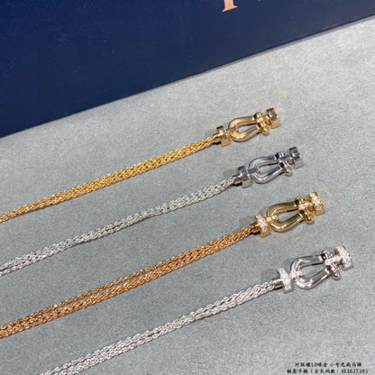 [Lumi Jewels]BRACELET CORDE CHAÎNE EN DIAMANT PETIT FER À CHEVAL FORCE