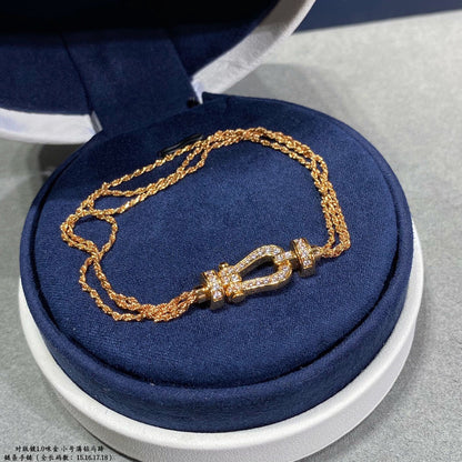 [Lumi Jewels]BRACELET CORDE CHAÎNE EN DIAMANT PETIT FER À CHEVAL FORCE