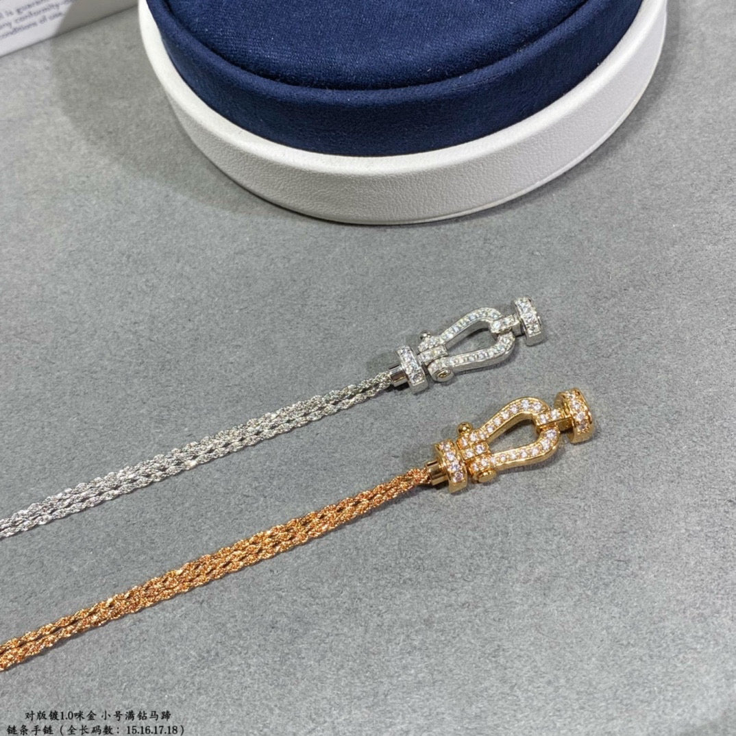 [Lumi Jewels]BRACELET CORDE CHAÎNE EN DIAMANT PETIT FER À CHEVAL FORCE