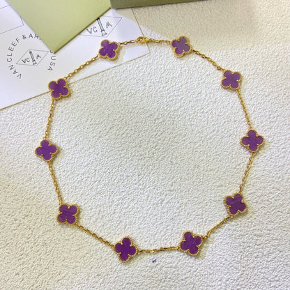 [Lumi Jewels]CLOVER 10 MOTIFS VIOLET VIOLET COLLIER