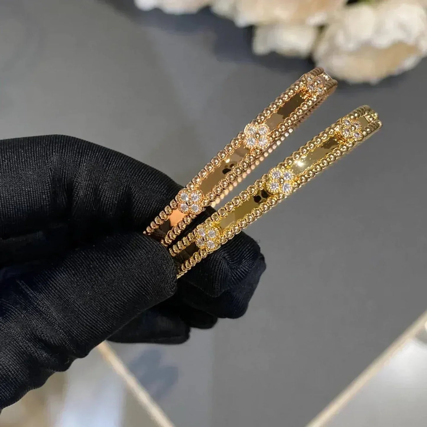 [Lumi Jewels]CLOVER BRACELET 4MM DIAMONDS
