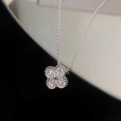 [Lumi Jewels] COLLIER FLEUR SOLITAIRE DIAMANT TRÈFLE 15 MM