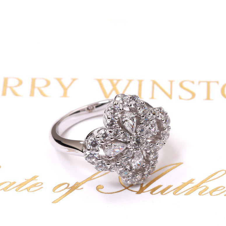 [Lumi Jewels]LOOP RING FULL MOTIF DIAMOND 16MM SILVE
