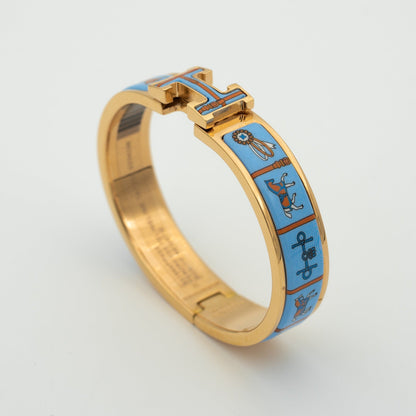 [Lumi Jewels]H PINK GOLD BRACELET BLUE CERAMIC