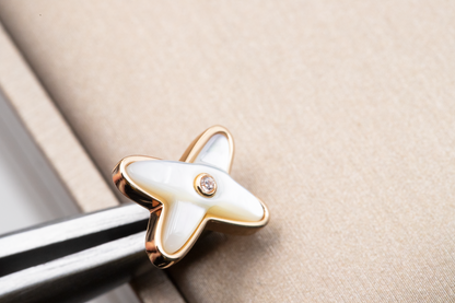 [Lumi Jewels]JEUX DE WHITE MOP ROSE GOLD DIAMOND EARRINGS