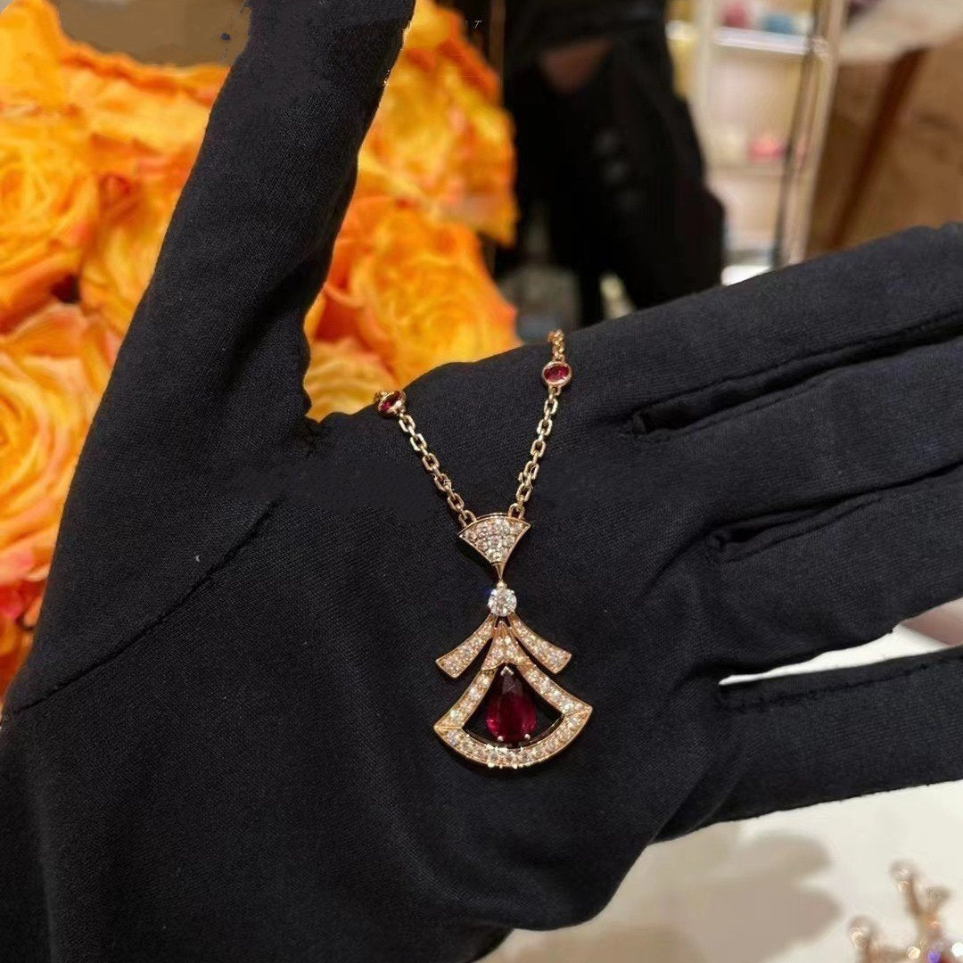 [Lumi Jewels]DREAM NECKLACE CARNELIAN DIAMOND PINK GOLD