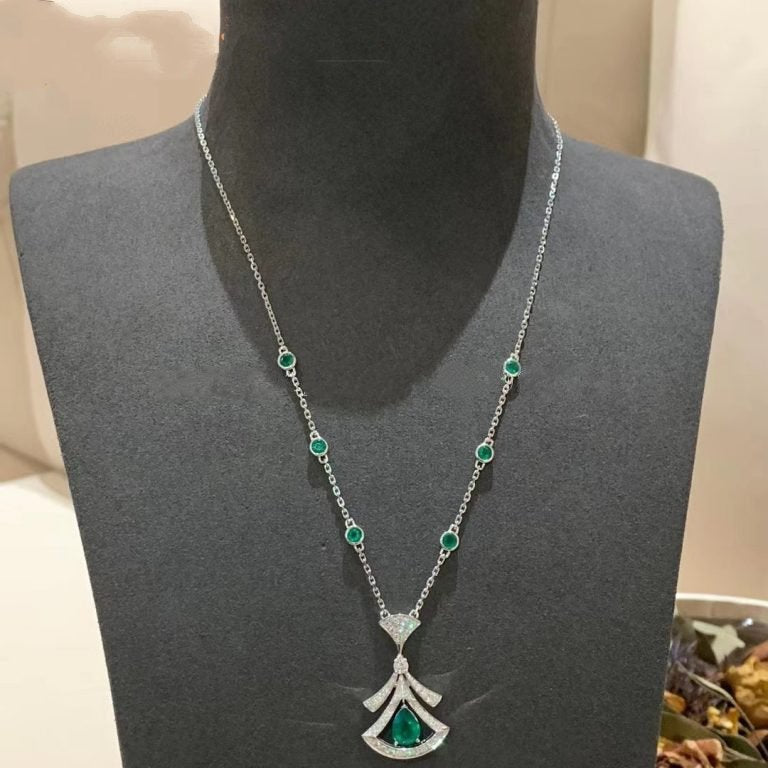 [Lumi Jewels]DREAM NECKLACE MALACHITE DIAMOND SILVER
