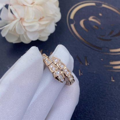 [Lumi Jewels]SERPENTI RING PINK GOLD DIAMOND PAVED 4MM
