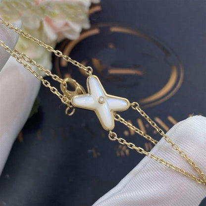 [Lumi Jewels]JEUX BRACELET WHITE MOP GOLD 1 DIAMOND