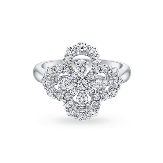 [Lumi Jewels]LOOP RING FULL MOTIF DIAMOND 16MM SILVE