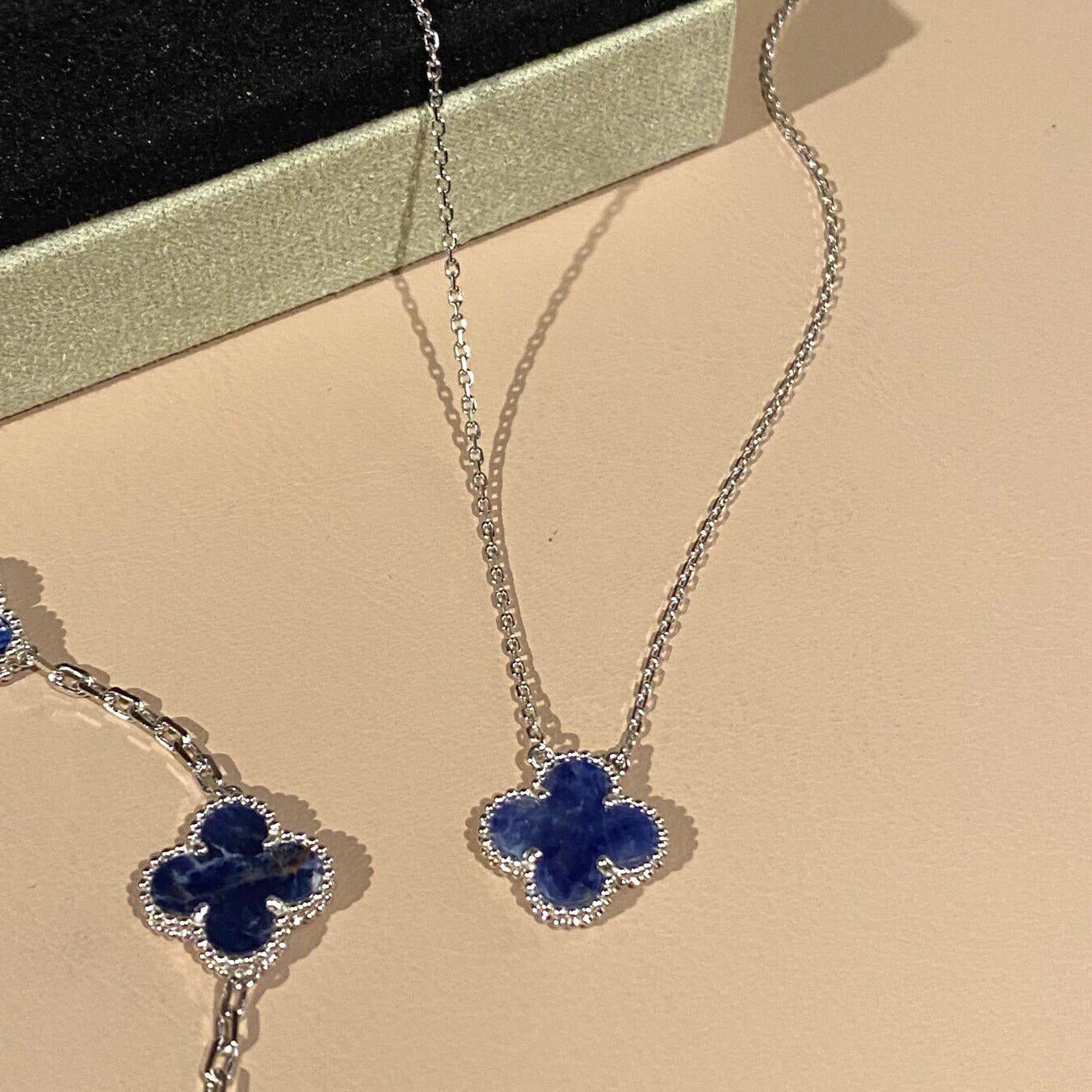 [Lumi Jewels]CLOVER 15MM PIETERSITE NECKLACE SILVER