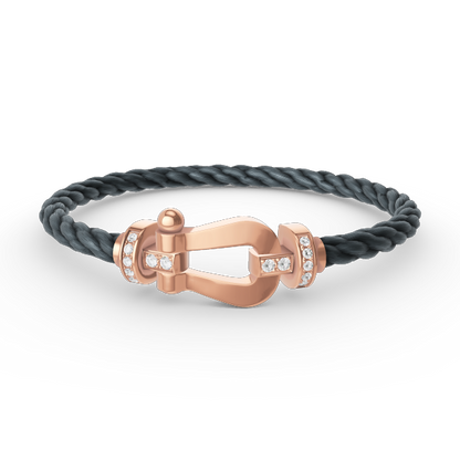 [Lumi Jewels]FORCE LARGE HORSESHOE HALF DIAMOND BRACELET ROSE GOLD