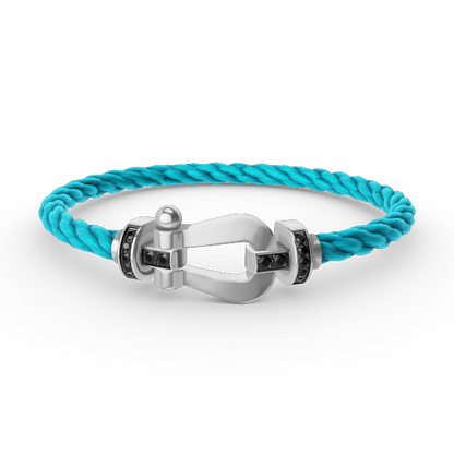 [Lumi Jewels]FORCE LARGE HORSESHOE BLACK DIAMOND BRACELET SILVER