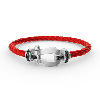 [Lumi Jewels]FORCE LARGE HORSESHOE BLACK DIAMOND BRACELET SILVER