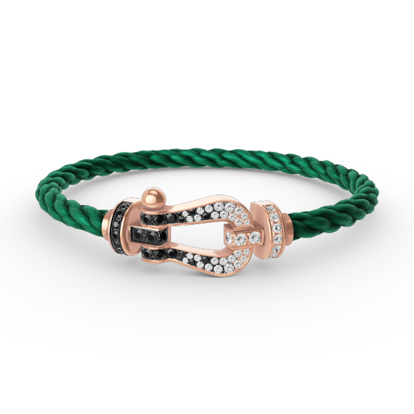 [Lumi Jewels]FORCE LARGE HORSESHOE BLACK WHITE DIAMOND BRACELET ROSE GOLD