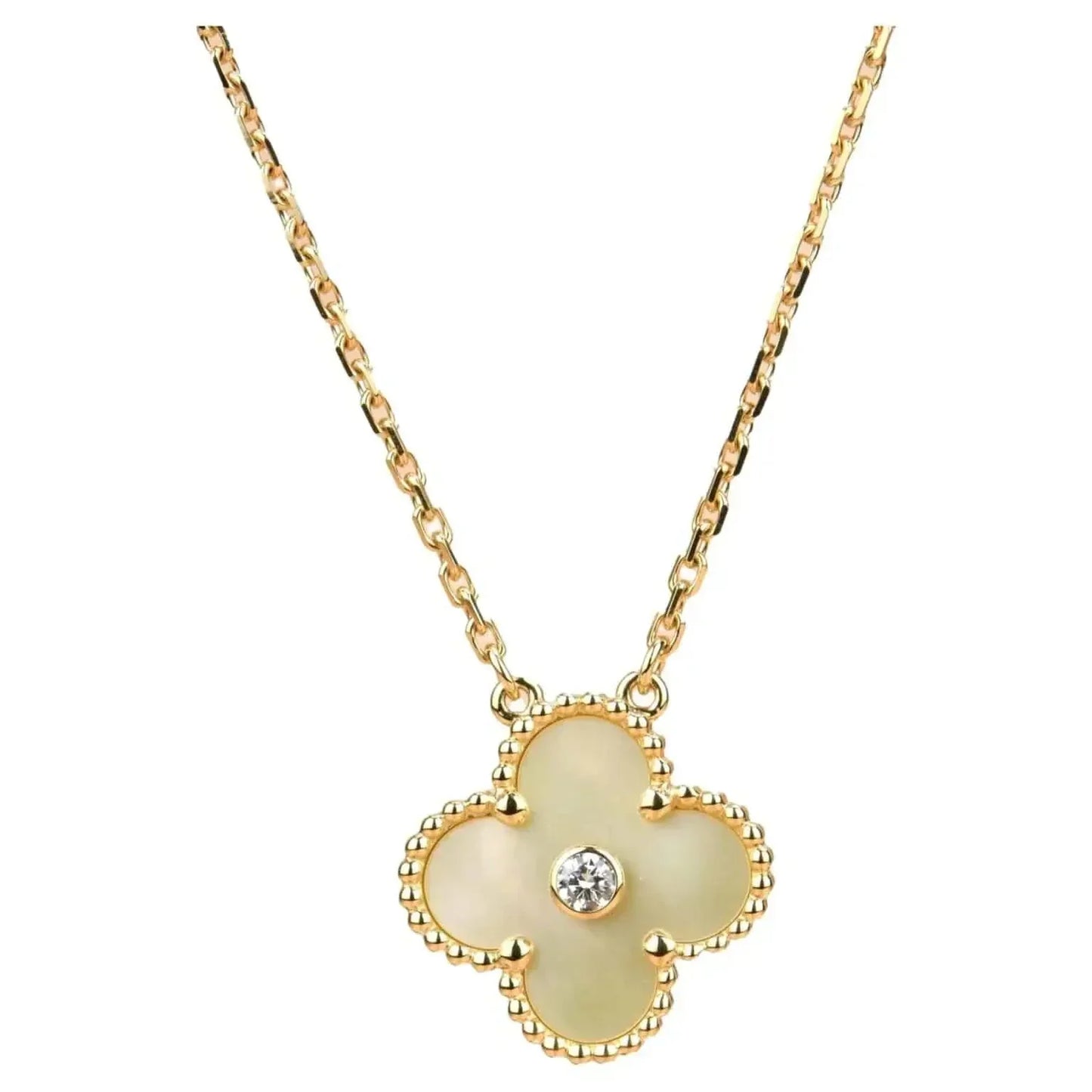 [Lumi Jewels]COLLIER TRÈFLE 15 MM DIAMANT OR NACRE