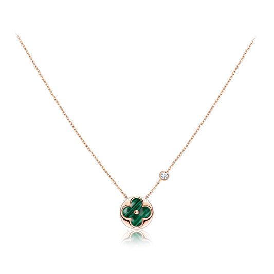 [Lumi Jewels]SUN PEDANT PINK GOLD 1 DIAMOND NECKLACE