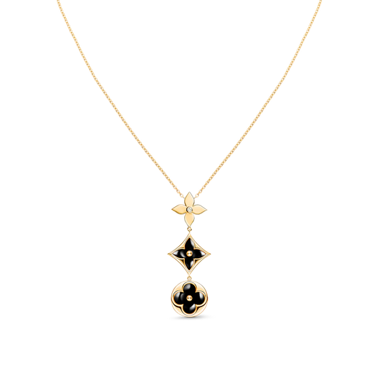 [Lumi Jewels]STAR AND SUN ONYX PINK GOLD NECKLACE