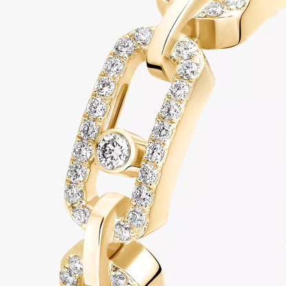 [Lumi Jewels]Move Link Pave_-Set Diamond Ring in Gold
