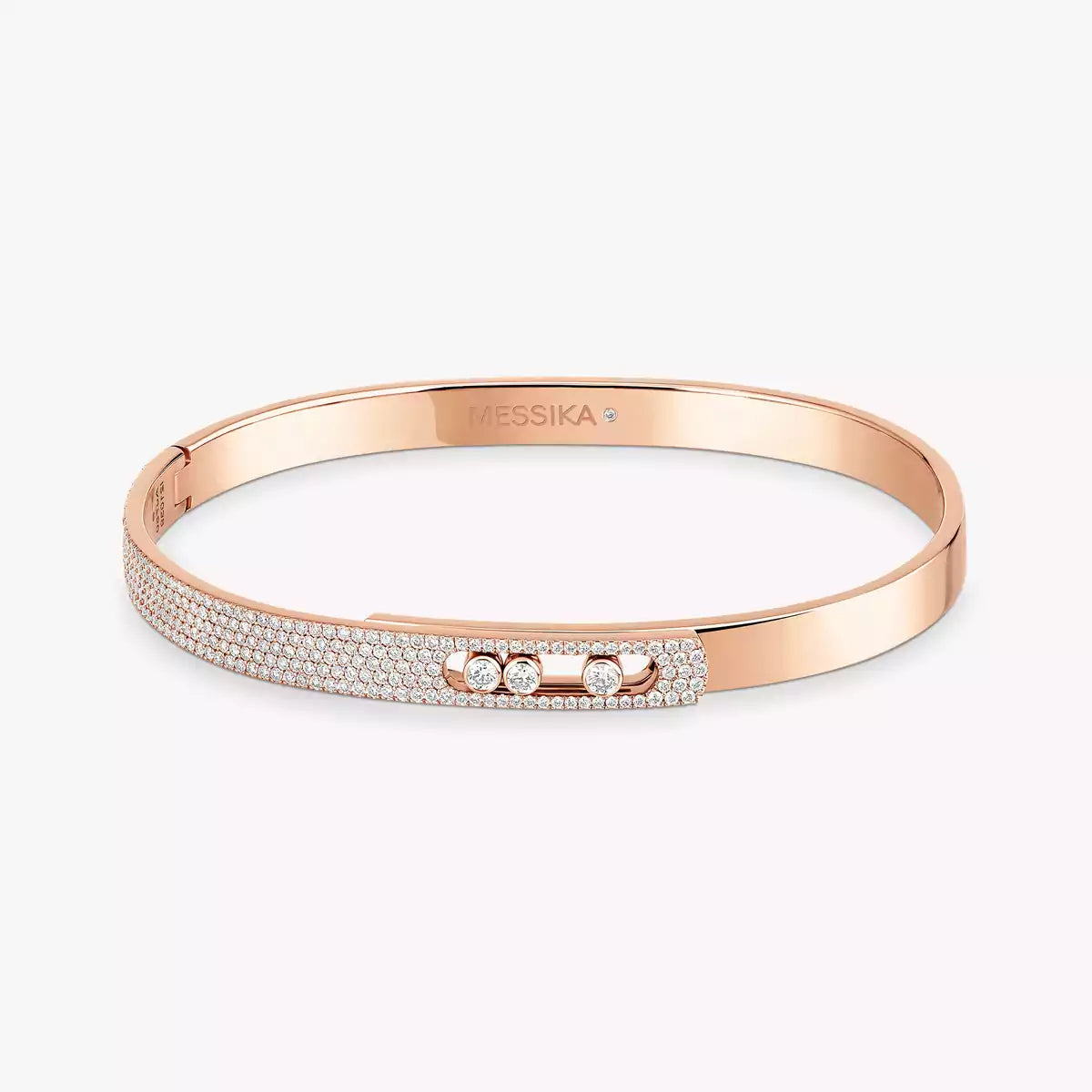 [Lumi Jewels]Move Noa Rose Gold Pav¨¦ Diamond Bangle Bracelet