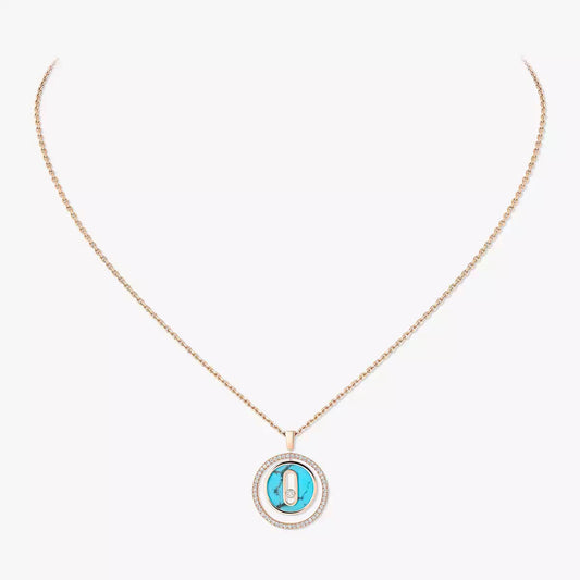 [Lumi Jewels]Lucky Move Diamond Necklace in Rose Gold and White Mother-of-Pearl