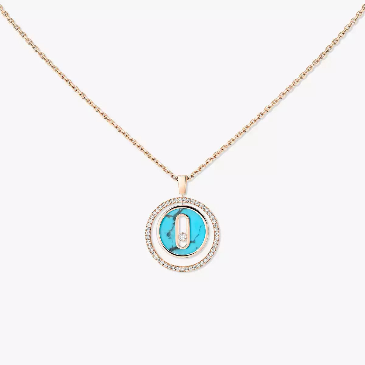 [Lumi Jewels]Lucky Move Diamond Necklace in Rose Gold and White Mother-of-Pearl