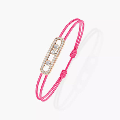 [Lumi Jewels]Messika Care(s) pink cord pav¨¦ bracelet