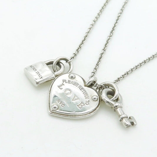 [Lumi Jewelry]LOVE HEART TAG KEY NECKLACE