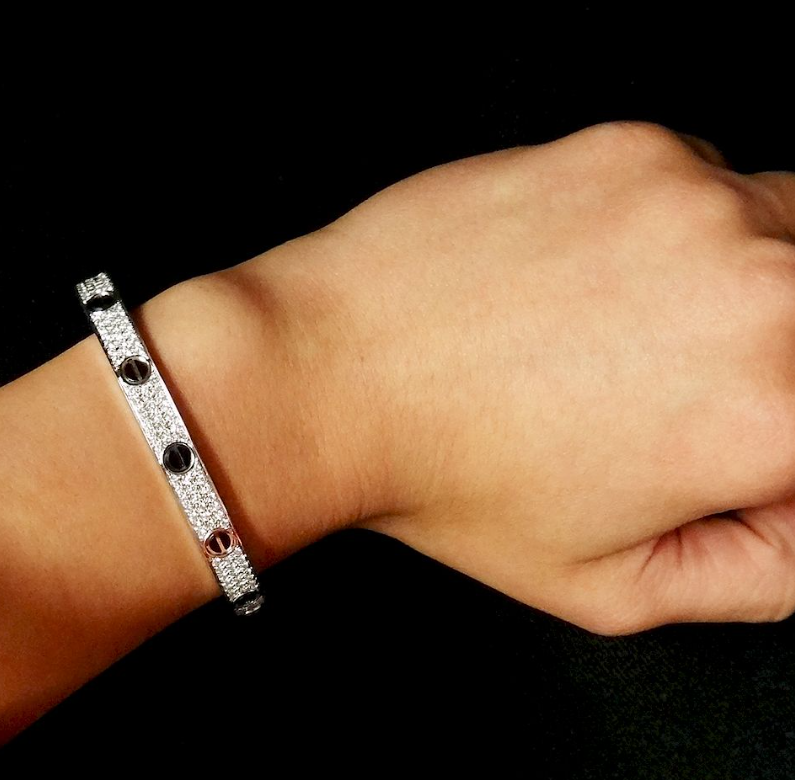[Lumi Jewels]LOVE BRACELET 6.1MM DIAMOND-PAVED CERAMIC