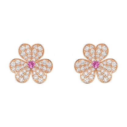 [Lumi Jewels]FRIVOLE PINK GOLD FLOWER DIAMOND EARRINGS
