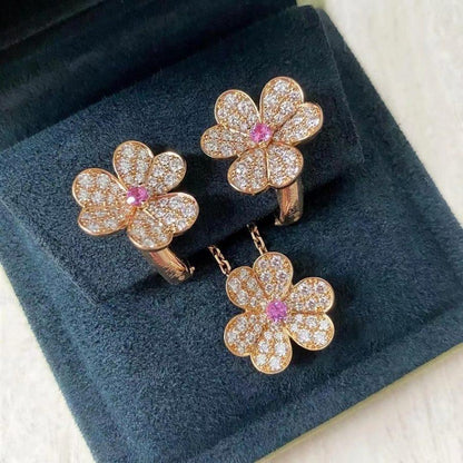 [Lumi Jewels]FRIVOLE ROSE GOLD FLOWER DIAMOND NECKLACE