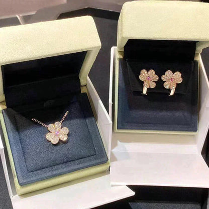 [Lumi Jewels]FRIVOLE ROSE GOLD FLOWER DIAMOND NECKLACE
