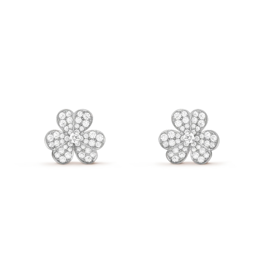 [Lumi Jewels]FRIVOLE SILVER FLOWER DIAMOND EARRINGS