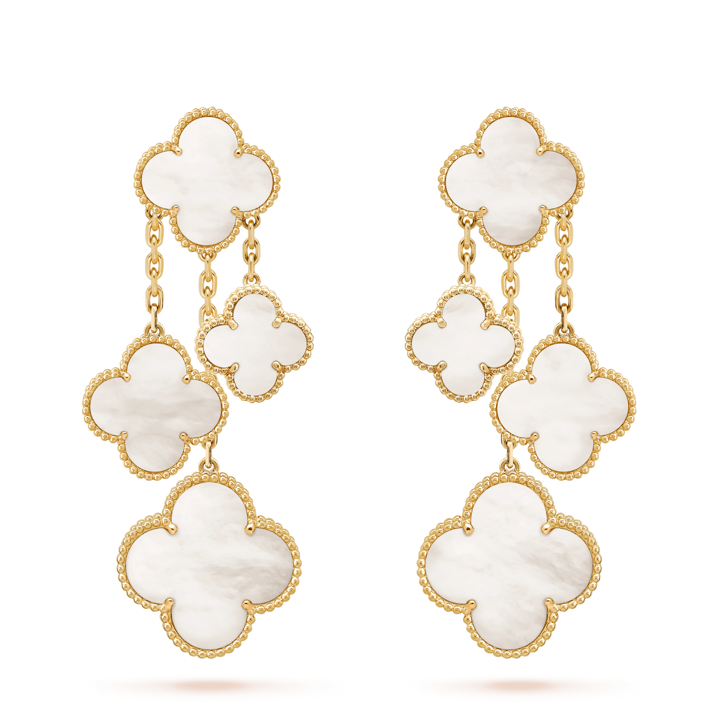 [Lumi Jewels]CLOVER EARRINGS WHITE MOP 4 MOTIFS GOLD