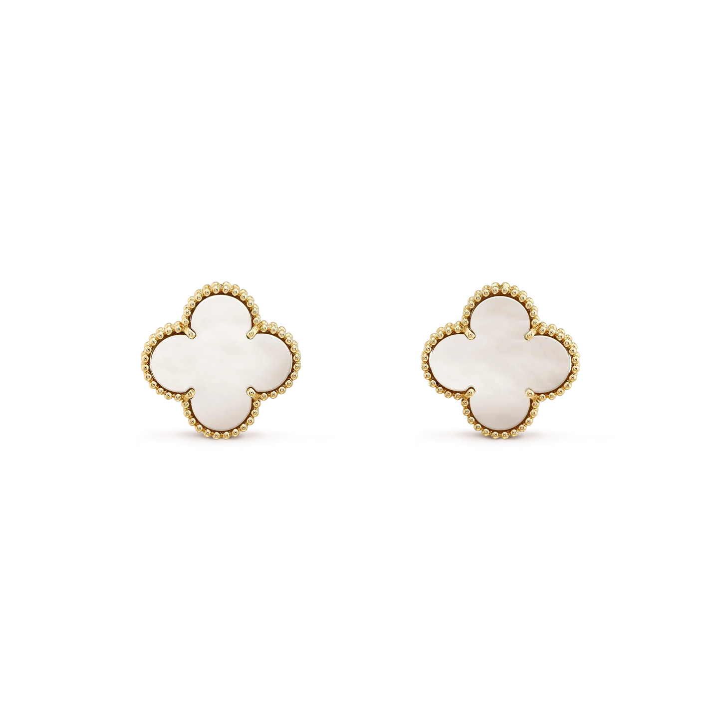[Lumi Jewels]CLOVER MEDIUM 1 MOTIFS  WHITE MOP STUD EARRINGS