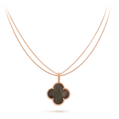 [Lumi Jewels]CLOVER 25MM GOLD DARK MOP BIG CLOVER NECKLACE