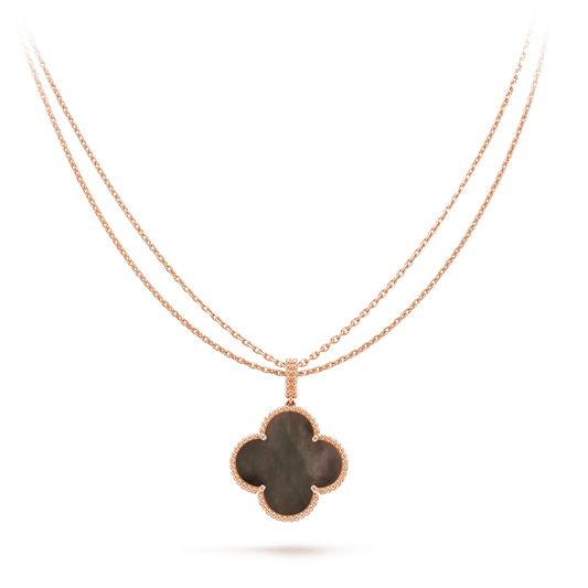 [Lumi Jewels]CLOVER 25MM GOLD DARK MOP BIG CLOVER NECKLACE
