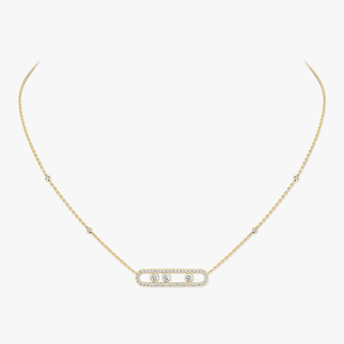 [Lumi Jewels] Move Pave_ Rose Gold Diamond Necklace