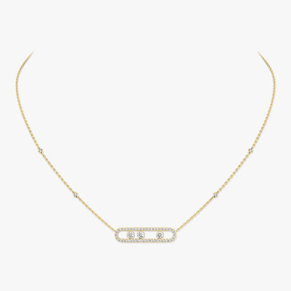[Lumi Jewels] Move Pave_ Rose Gold Diamond Necklace