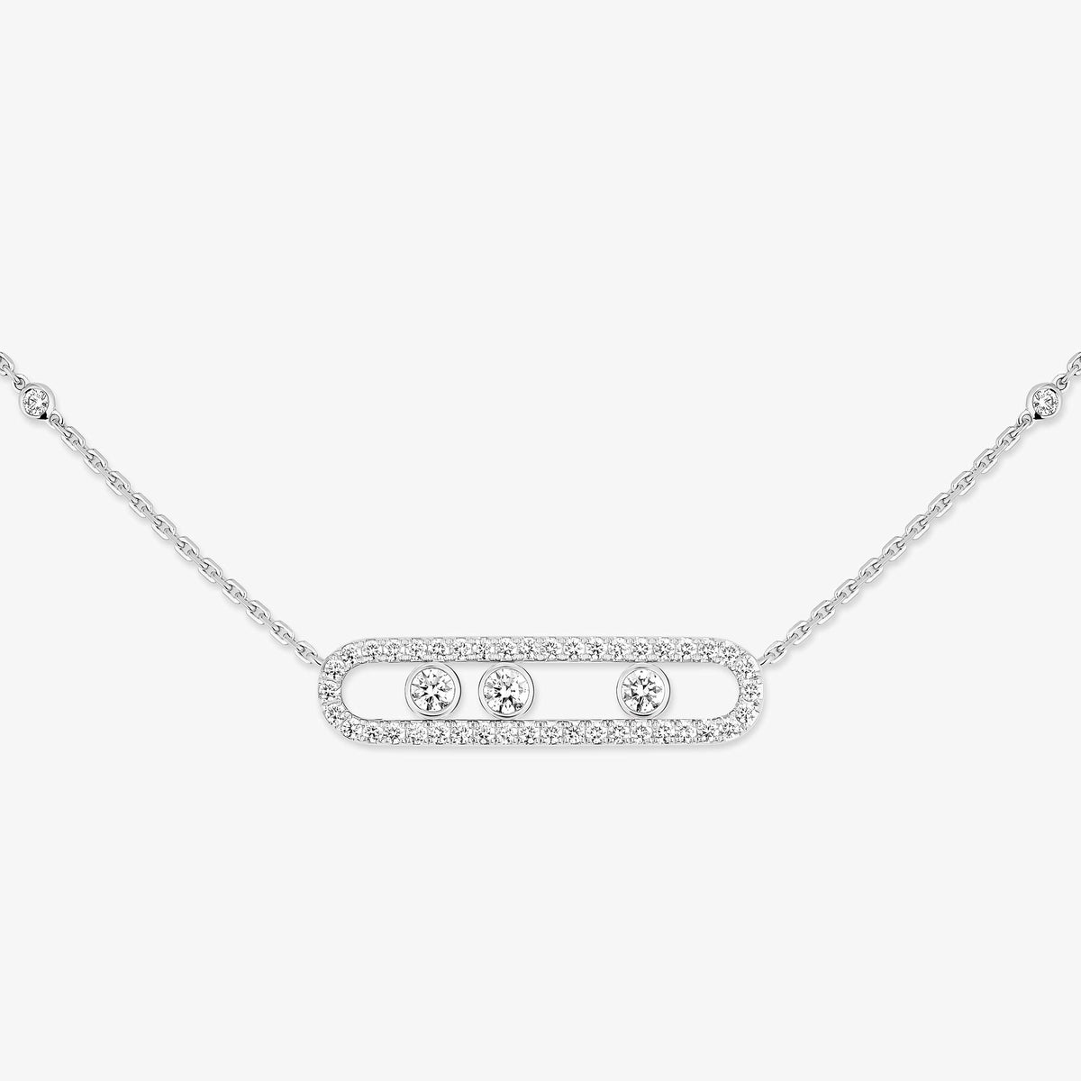 [Lumi Jewels] Move Pave_ Rose Gold Diamond Necklace