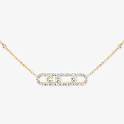[Lumi Jewels] Move Pave_ Rose Gold Diamond Necklace