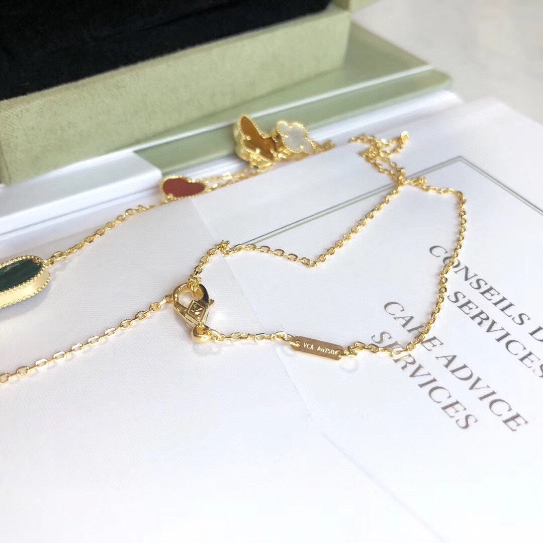 [Lumi Jewels]LUCKY SPRING 4 MOTIFS ROSE GOLD NECKLACE